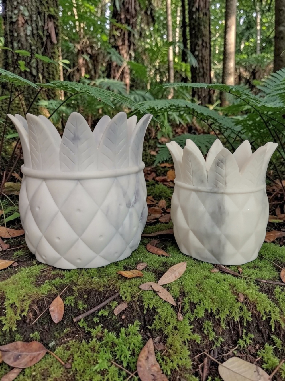 White Ceramic Pineapple Candle Holder And Soap Holder